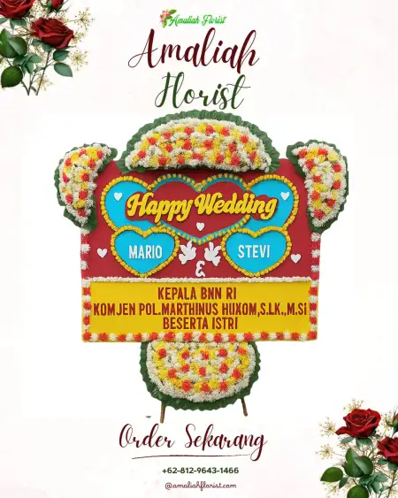 Papan Bunga Pernikahan Airputih